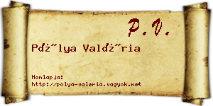 Pólya Valéria névjegykártya
